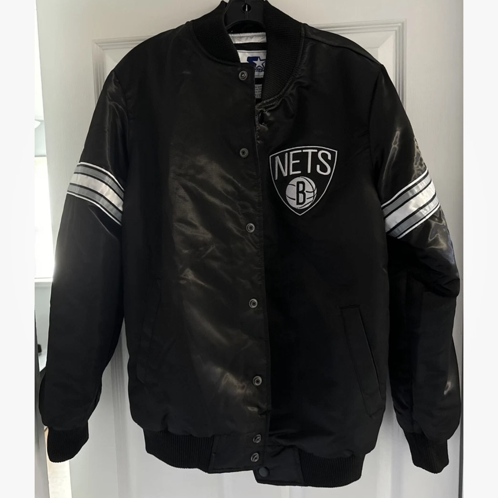STARTER Black Varsity Bomber Jacket